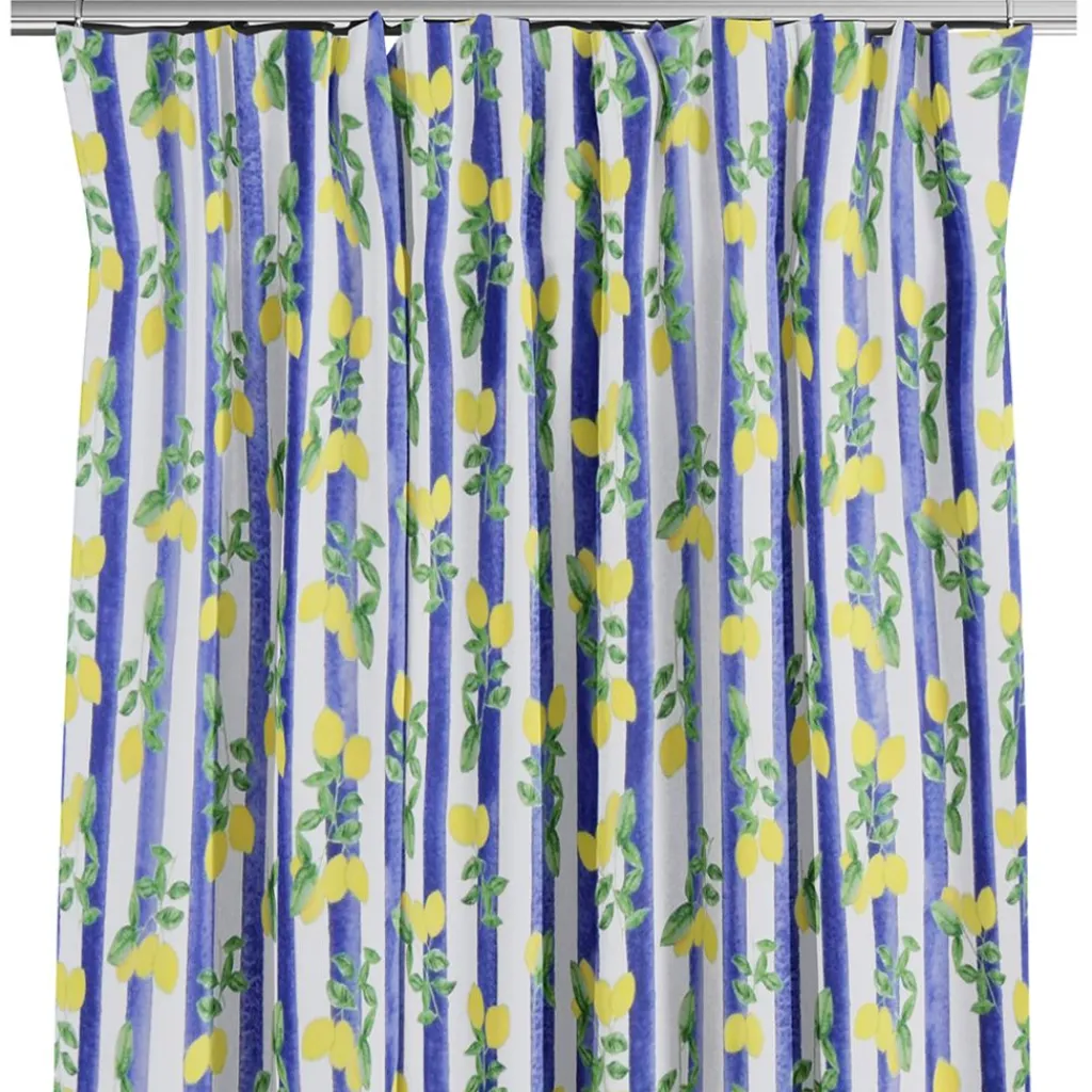 Nordisk Textil Gardiner Mönstrade|Lemon stripe gardiner