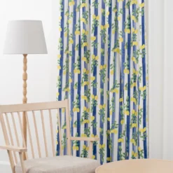 Nordisk Textil Gardiner Mönstrade|Lemon stripe gardiner