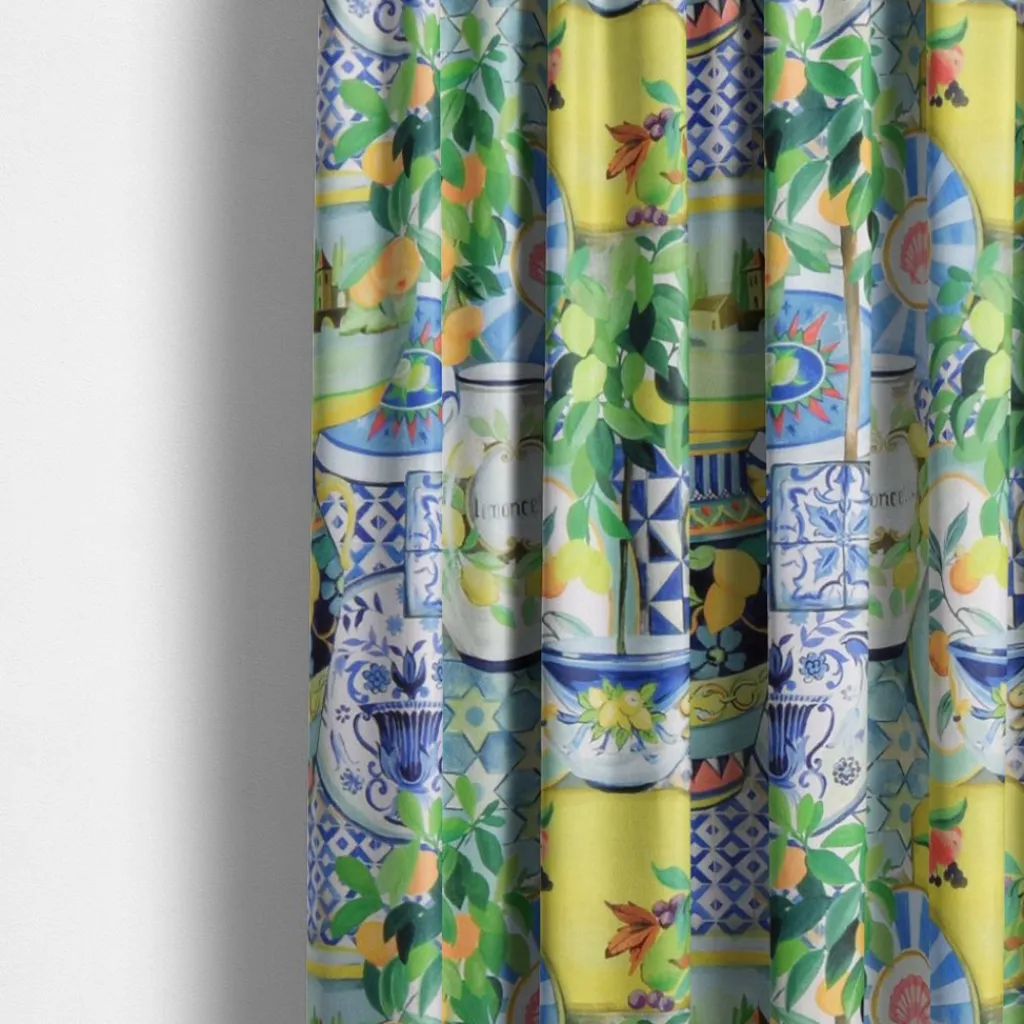 Gardintyger Mönstrade|Lemon tile tyg