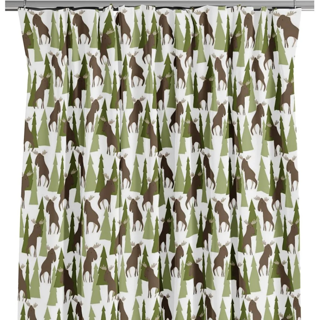 Arvidssons textil Gardintyger Mönstrade|Rea Gardintyger|Älgamark grön tyg