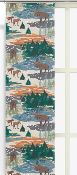 Arvidssons textil Panelgardiner|Älgrike beige/grön - panelgardiner