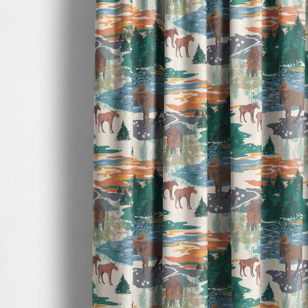Arvidssons textil Gardintyger Mönstrade|Arvidssons Textil|Älgrike beige/grön - tyg