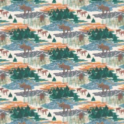 Arvidssons textil Gardintyger Mönstrade|Arvidssons Textil|Älgrike beige/grön - tyg