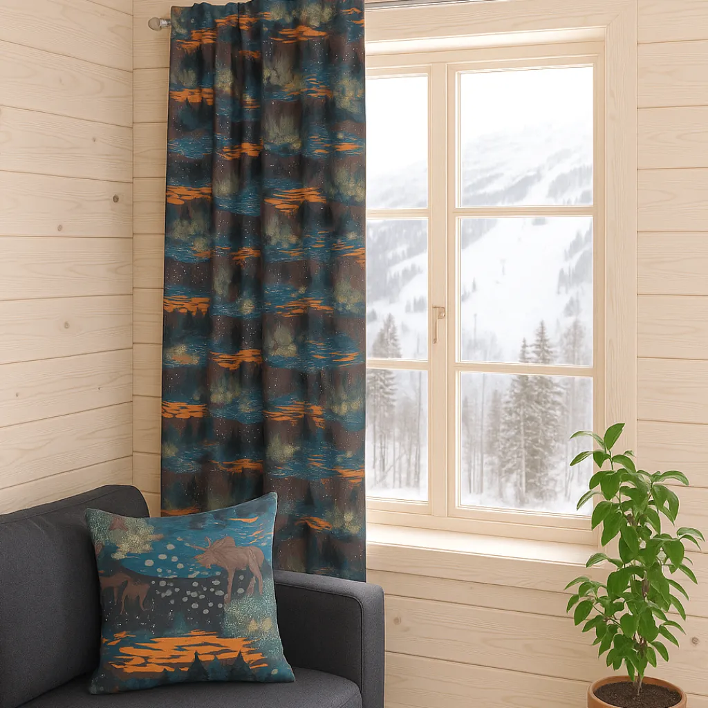 Arvidssons textil Gardiner Mönstrade|Älgrike brun/orange - gardiner