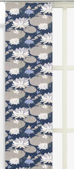 Arvidssons textil Panelgardiner|Lily blå-beige panelgardiner