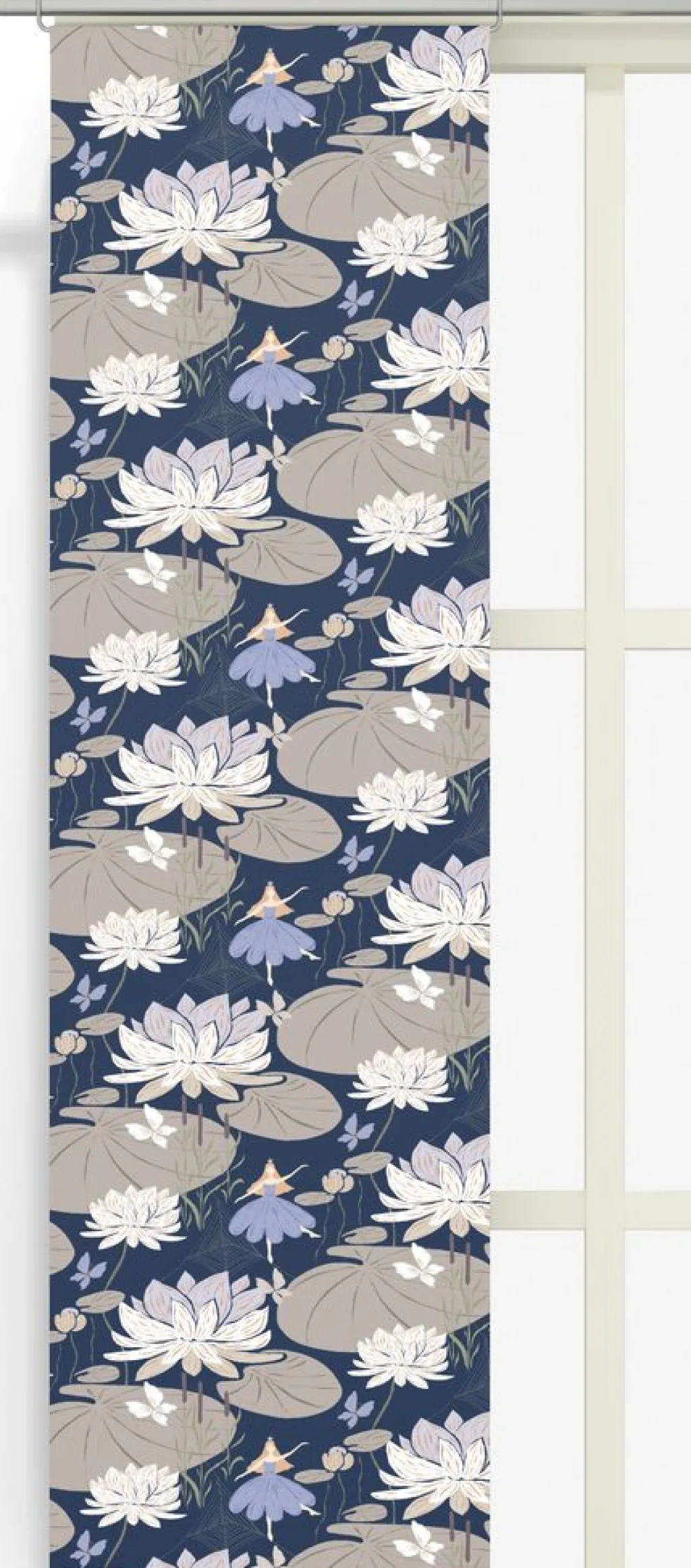 Arvidssons textil Panelgardiner|Lily blå-beige panelgardiner