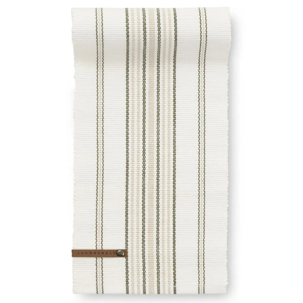 Jakobsdals Bordslöpare|Linara beige löpare 17x120 cm – Randig bordslöpare