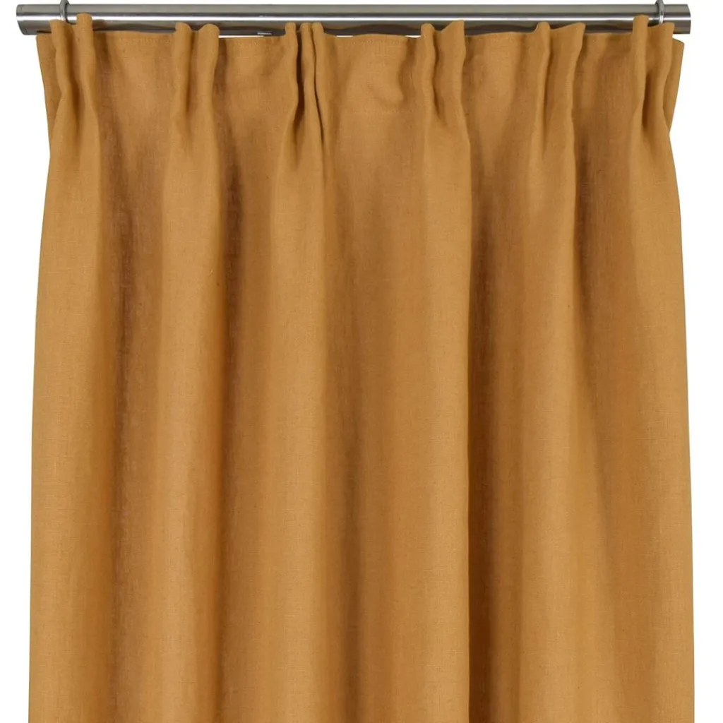 Nordisk Textil Linnetyger|Linnegardiner|Linnegardiner Verone Ockra