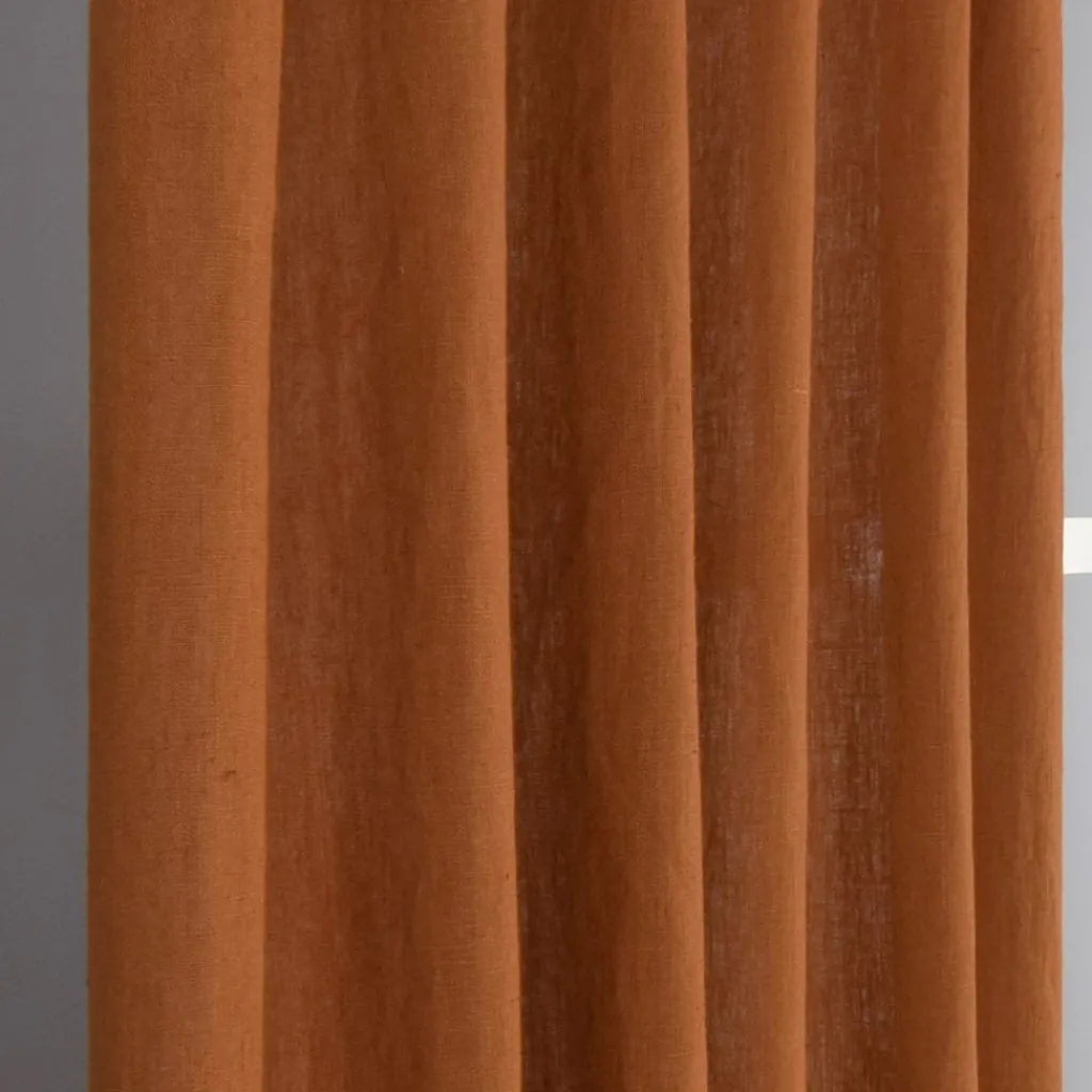 Nordisk Textil Linnetyger|Linnegardiner|Linnegardiner Verone Rost