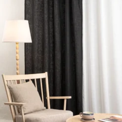 Nordisk Textil Linnetyger|Linnegardiner|Linnegardiner Verone Svart