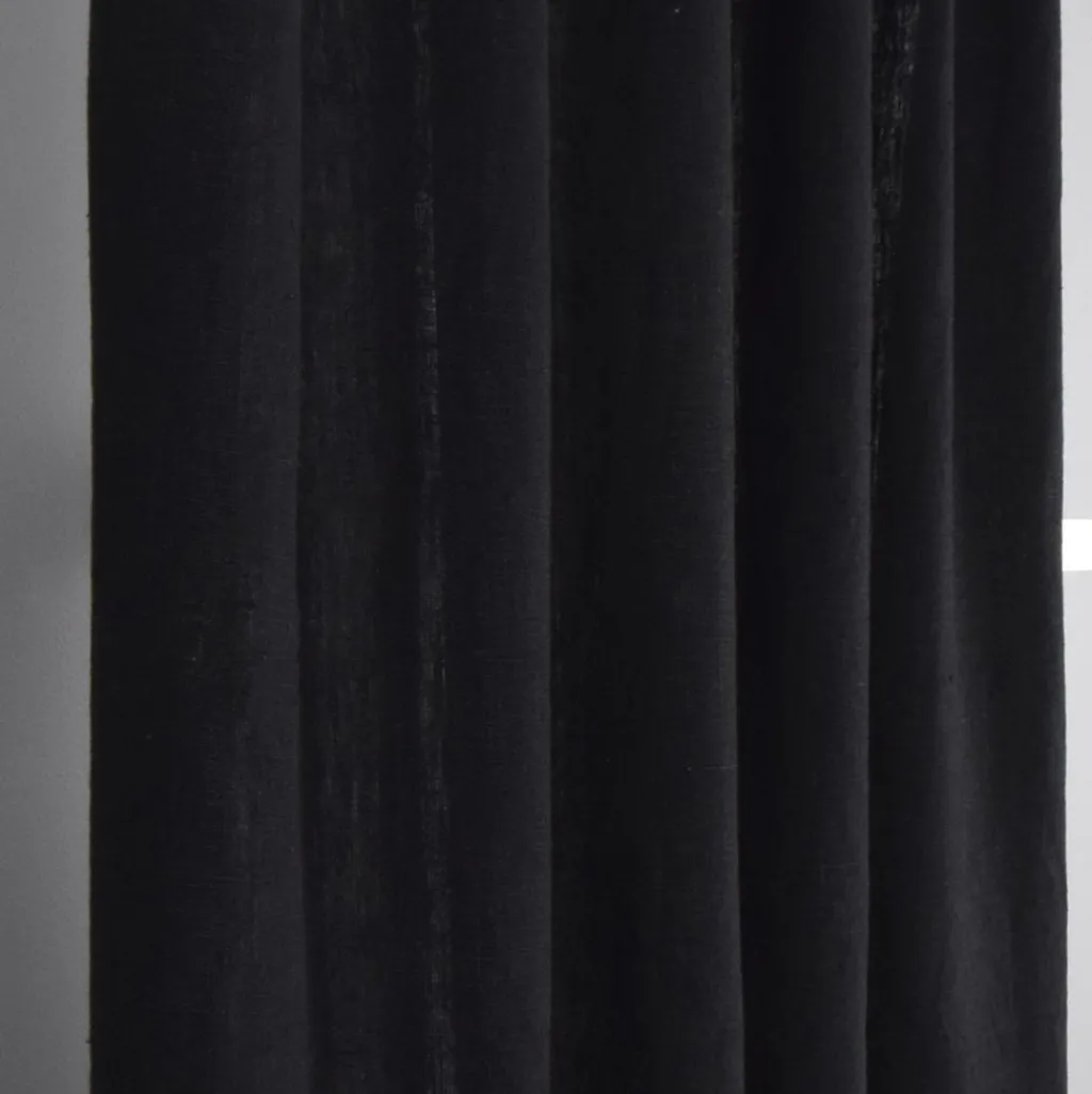 Nordisk Textil Linnetyger|Linnegardiner|Linnegardiner Verone Svart