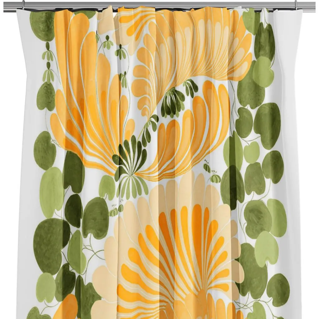 Arvidssons textil Gardiner Mönstrade|Lisette gul gardiner - i retrostil