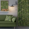 Arvidssons textil Gardintyger Mönstrade|Arvidssons Textil|Liv mörkgrön tyg