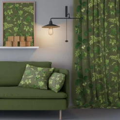 Arvidssons textil Gardintyger Mönstrade|Arvidssons Textil|Liv mörkgrön tyg