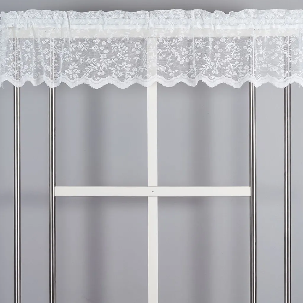 Jakobsdals Gardinkappor Mönstrade|Gardinkappor Enfärgade|Lize offwhite spets kappmetervara 30 cm vit – klassisk gardinkappa