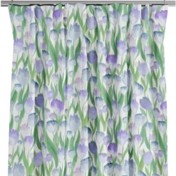 Arvidssons textil Gardiner Mönstrade|Ljuvligt blå – blommiga gardiner i mjuka blå och lila toner