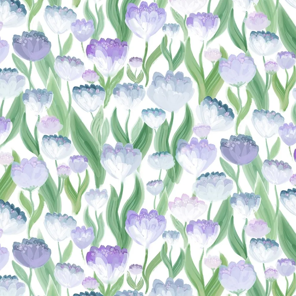 Arvidssons textil Gardintyger Mönstrade|Arvidssons Textil|Ljuvligt blå – blommigt tyg i mjuka blå och lila toner