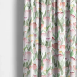 Arvidssons textil Gardiner Mönstrade|Ljuvligt rosa – blommiga gardiner i mjuka blå och lila toner