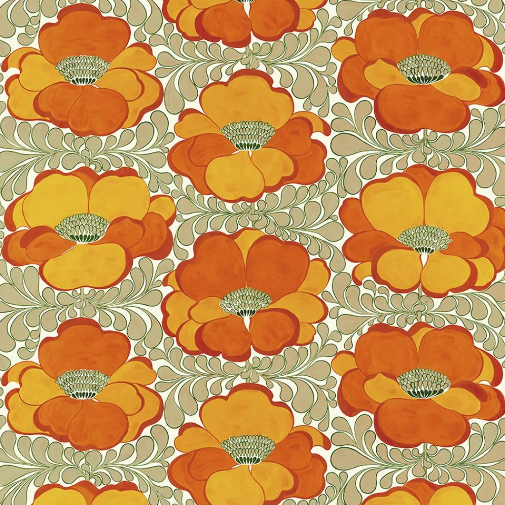 Arvidssons textil Arvidssons Textil|Love orange-beige tyg