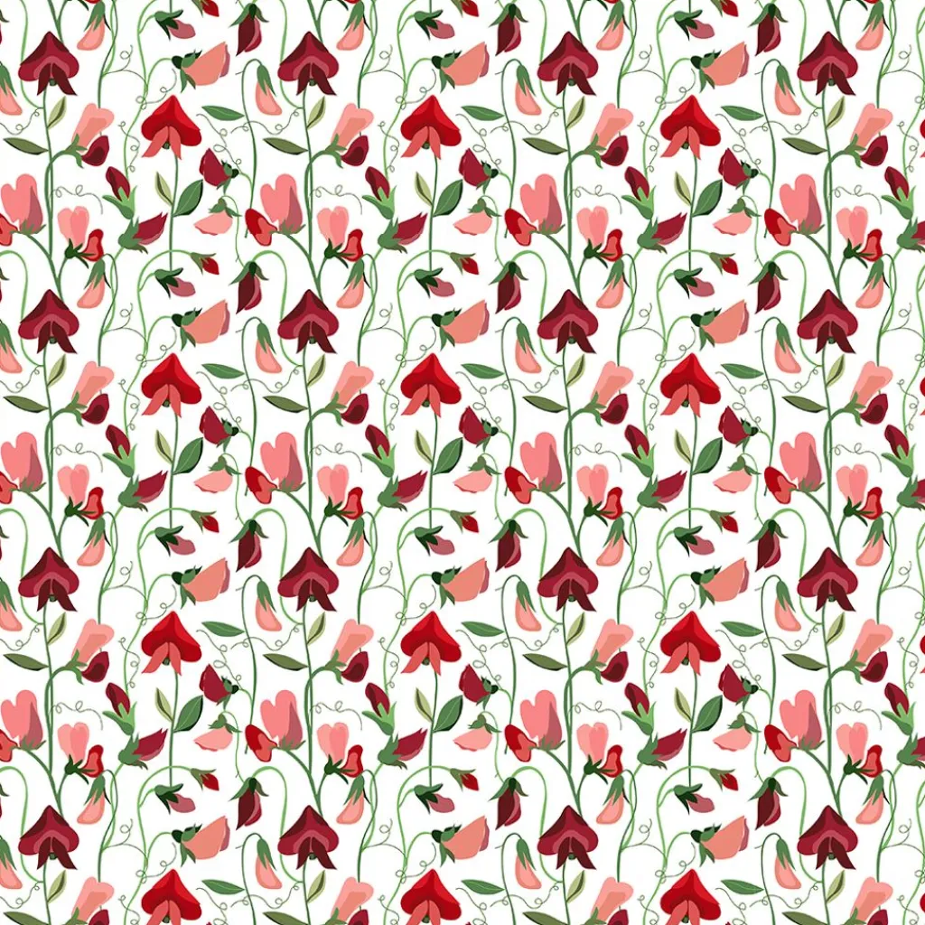 Arvidssons textil Mönstrade Kuddfodral|Luktärt röd kuddfodral