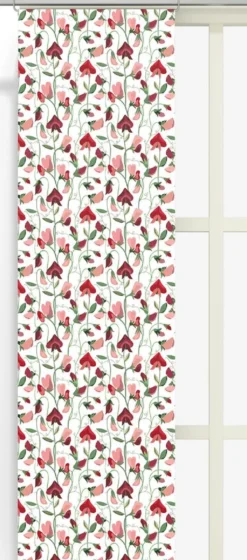 Arvidssons textil Panelgardiner|Luktärt röd panelgardiner