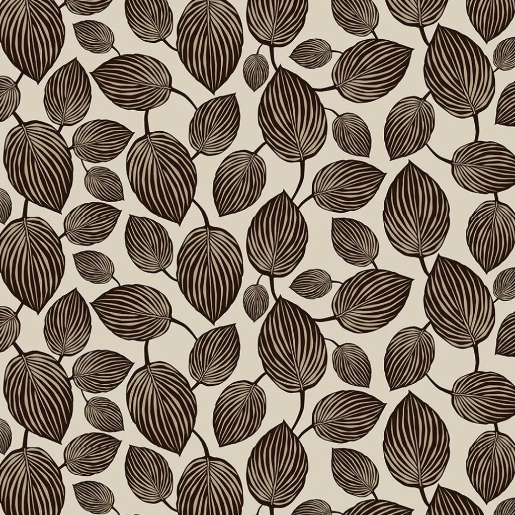 Arvidssons textil Gardintyger Mönstrade|Arvidssons Textil|Lyckans blad brun tyg