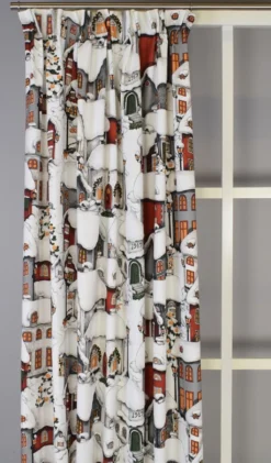 Arvidssons textil Gardiner Mönstrade|Julgardiner|Lyckeby röd gardiner
