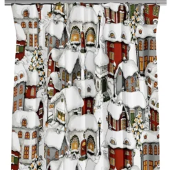 Arvidssons textil Gardiner Mönstrade|Julgardiner|Lyckeby röd gardiner