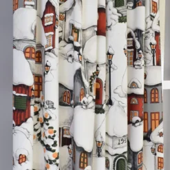 Arvidssons textil Gardiner Mönstrade|Julgardiner|Lyckeby röd gardiner