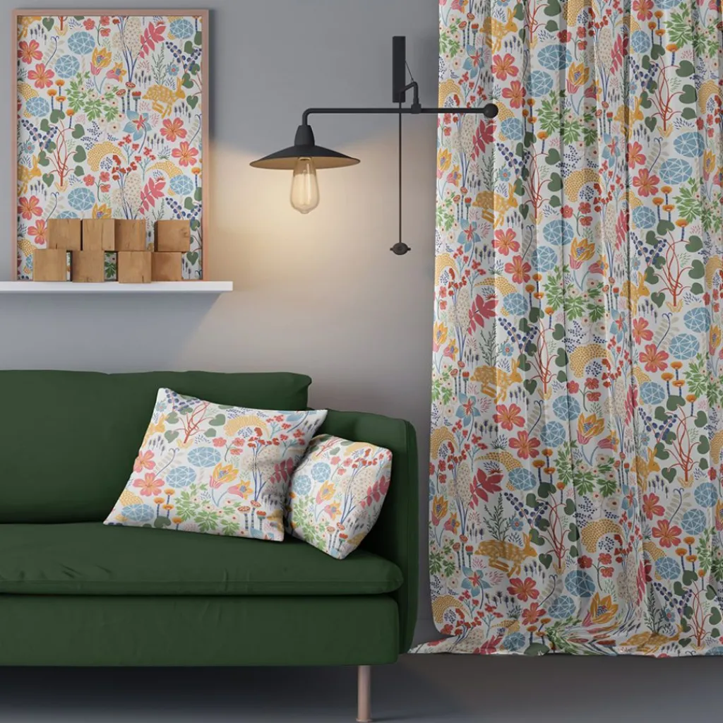 Arvidssons textil Gardiner Mönstrade|Lyckeflykt multi gardiner