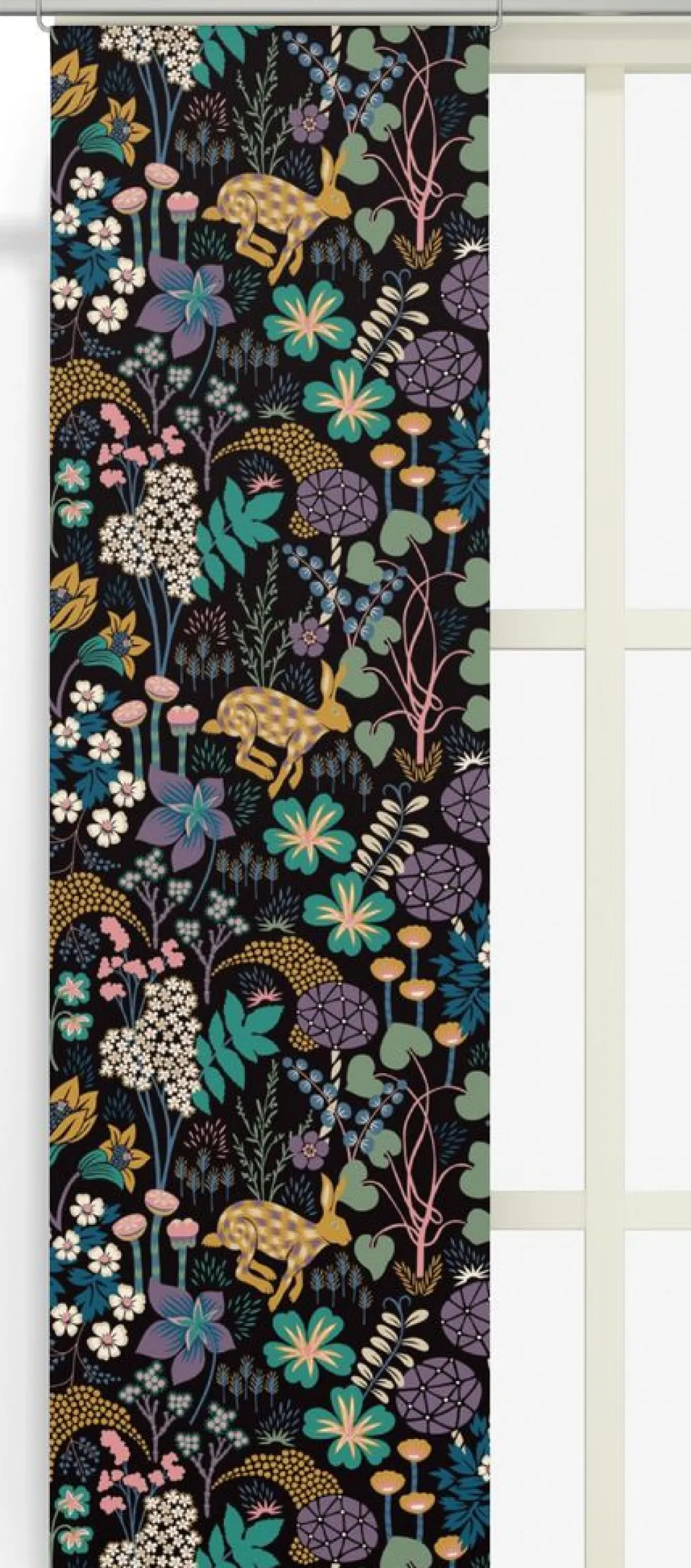 Arvidssons textil Panelgardiner|Lyckeflykt svart panelgardiner