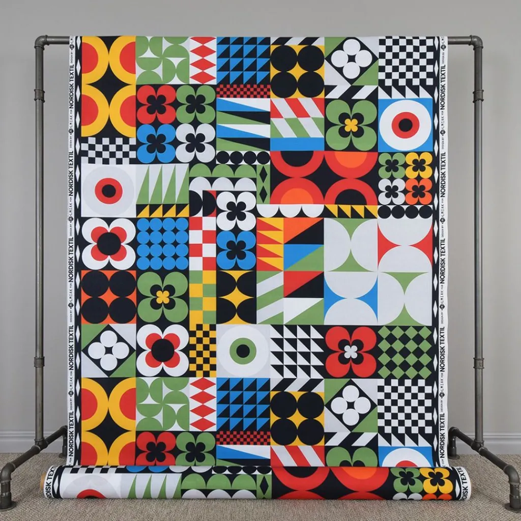 Nordisk Textil Gardintyger Mönstrade|Maxi Blocks tyg – djärv geometrisk design för moderna interiörer