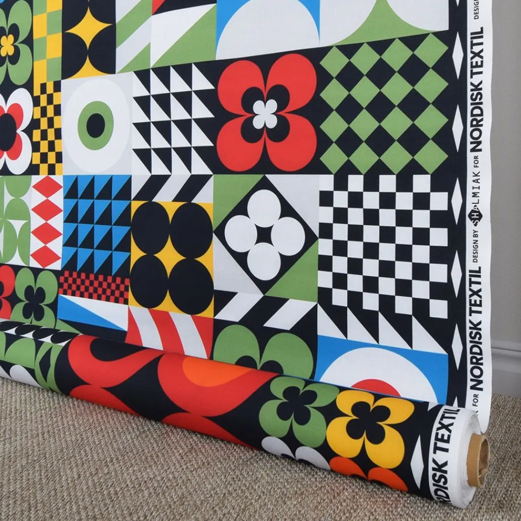 Nordisk Textil Gardintyger Mönstrade|Maxi Blocks tyg – djärv geometrisk design för moderna interiörer