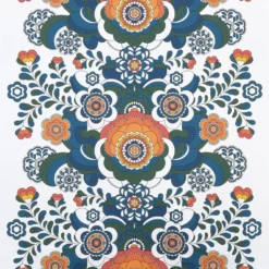 Nordisk Textil Bordsduk|Maxi kurbits petrol-orange bordsduk