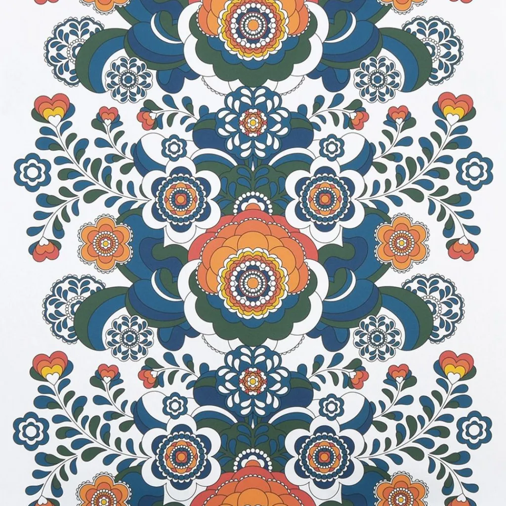 Nordisk Textil Bordsduk|Maxi kurbits petrol-orange bordsduk