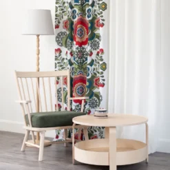 Nordisk Textil Gardiner Mönstrade|Maxi kurbits rosa-grön gardiner