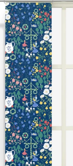 Arvidssons textil Panelgardiner|Midsommardans blå panelgardiner
