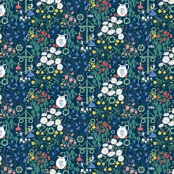 Arvidssons textil Gardintyger Mönstrade|Arvidssons Textil|Midsommardans blå tyg