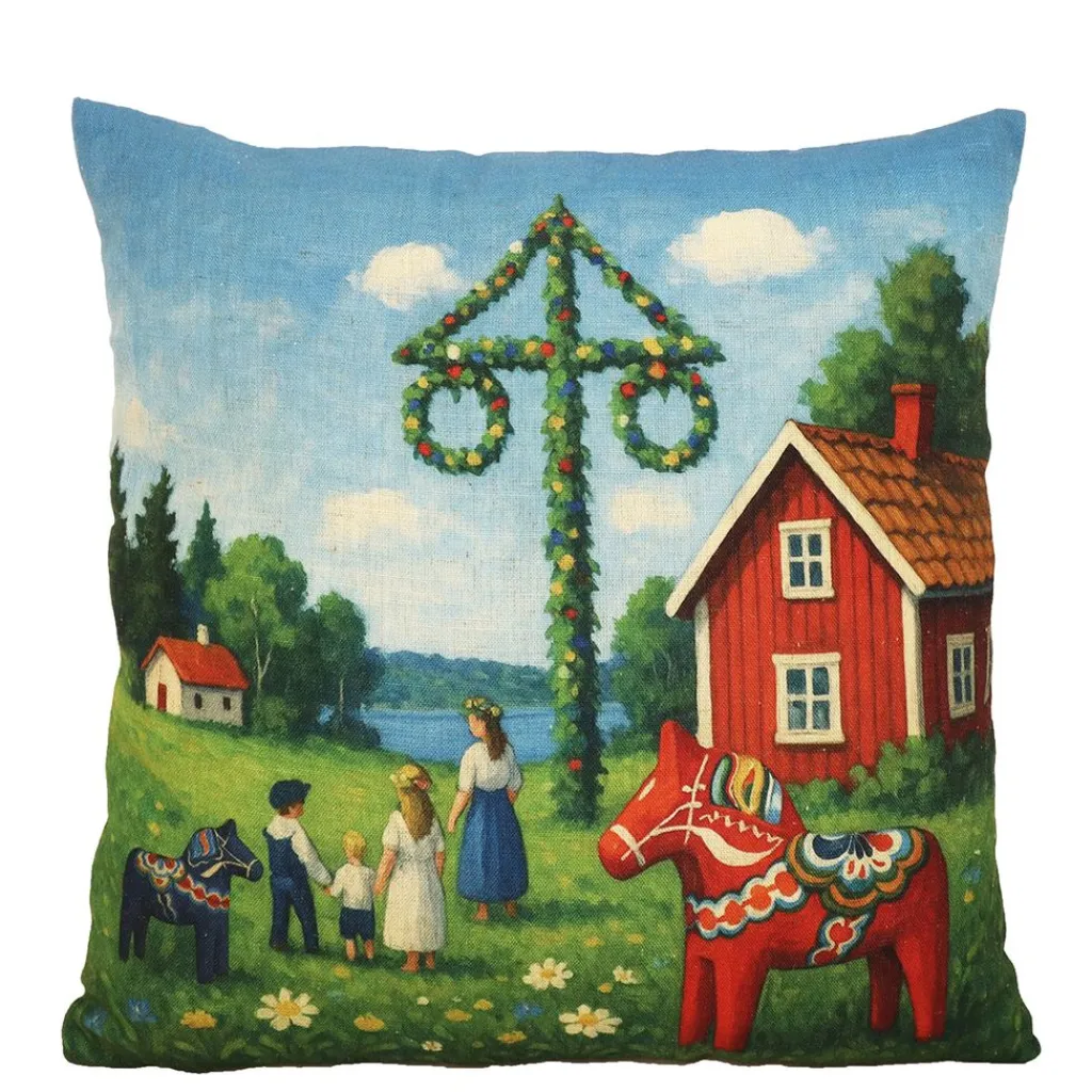 Mönstrade Kuddfodral|Midsommar kuddfodral