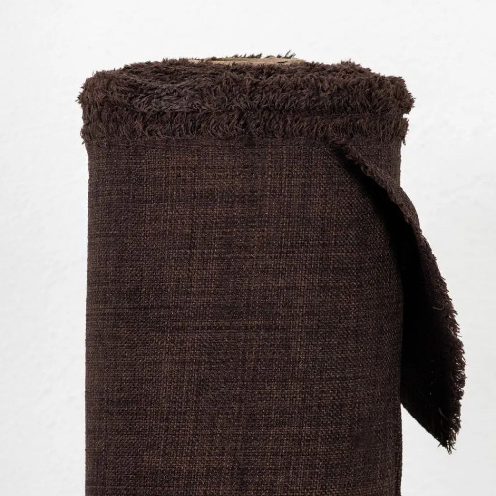 Nordisk Textil Gardintyger Enfärgade|Milo brun gardintyg - Stilrent med fin struktur
