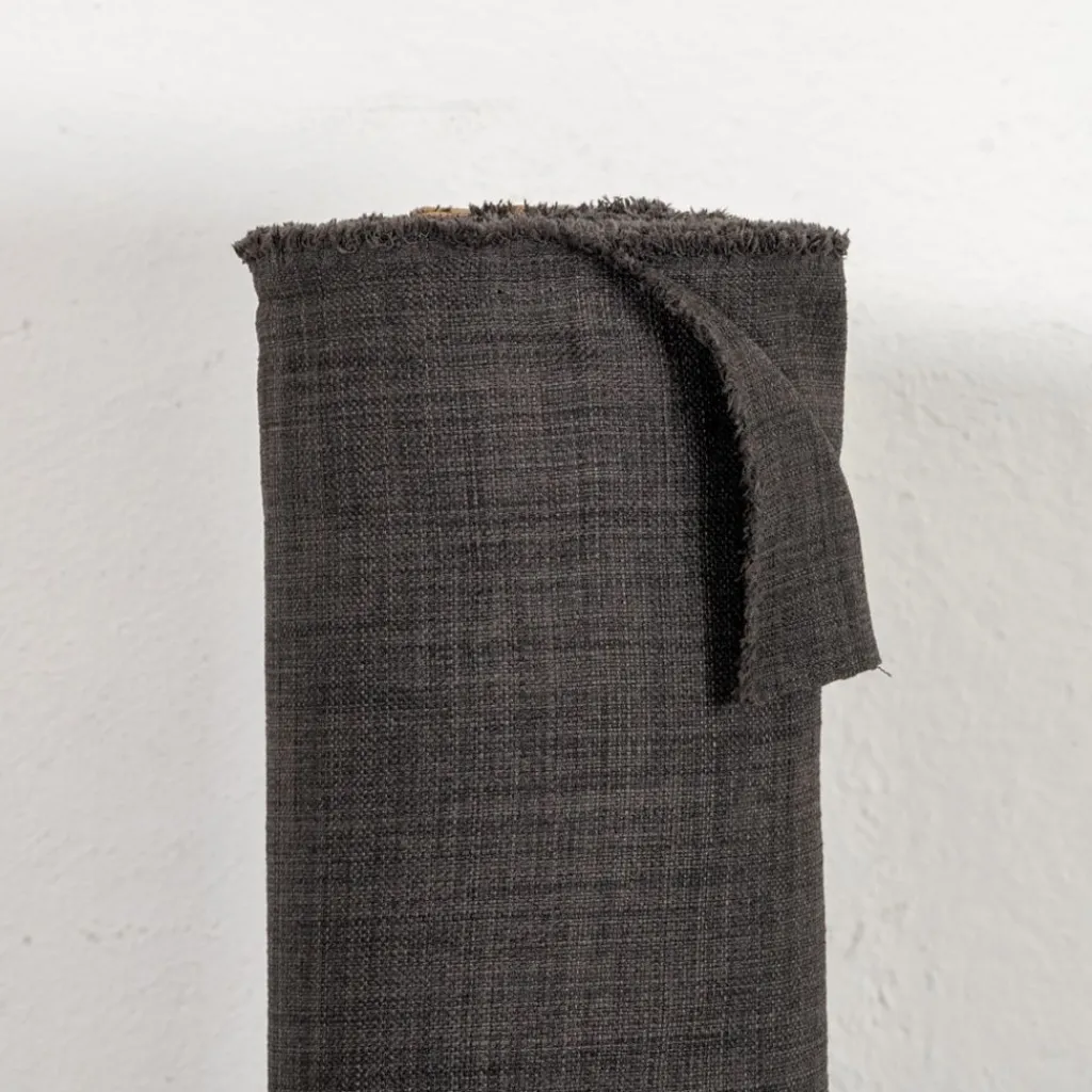 Nordisk Textil Gardintyger Enfärgade|Milo mörkgrå gardintyg - Stilrent med fin struktur