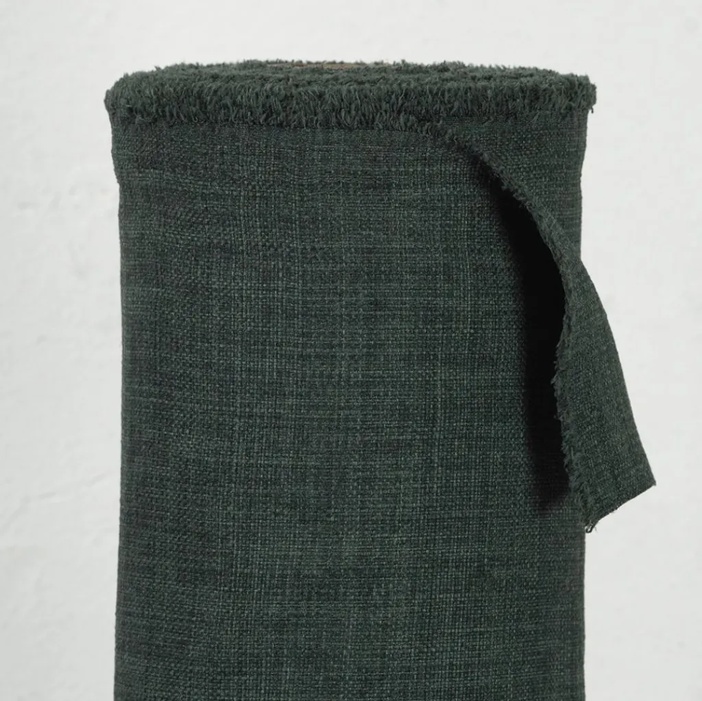 Nordisk Textil Gardintyger Enfärgade|Milo mörkgrön gardintyg - Stilrent med fin struktur