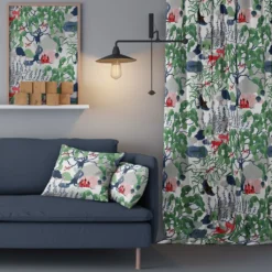Arvidssons textil Gardintyger Mönstrade|Arvidssons Textil|Mimers brunn grön tyg