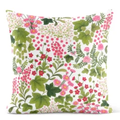 Arvidssons textil Mönstrade Kuddfodral|Mormors Täppa rosa kuddfodral