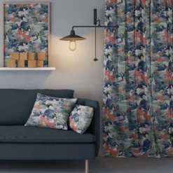 Nordisk Textil Gardintyger Mönstrade|Naoki Emerald tyg med japanskt mönster