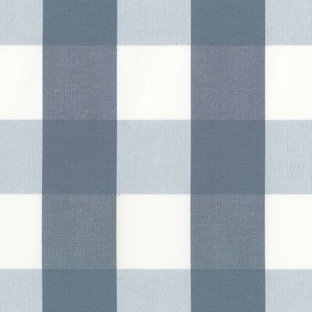 Nordisk Textil Rutiga Möbeltyger|Rutor & Ränder|Newton duvblå-vit storrutigt tyg