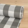 Nordisk Textil Rutiga Möbeltyger|Rutor & Ränder|Newton ljusgrå-vit storrutigt tyg