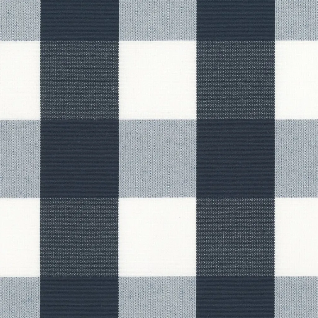 Nordisk Textil Rutiga Möbeltyger|Rutor & Ränder|Newton marinblå-vit storrutigt tyg
