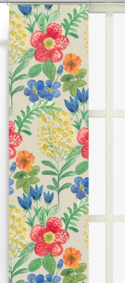 Arvidssons textil Panelgardiner|Ängsdröm beige-multi panelgardiner