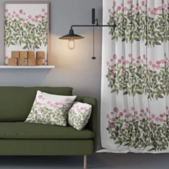 Arvidssons textil Gardiner Mönstrade|Ängsmark rosa gardiner